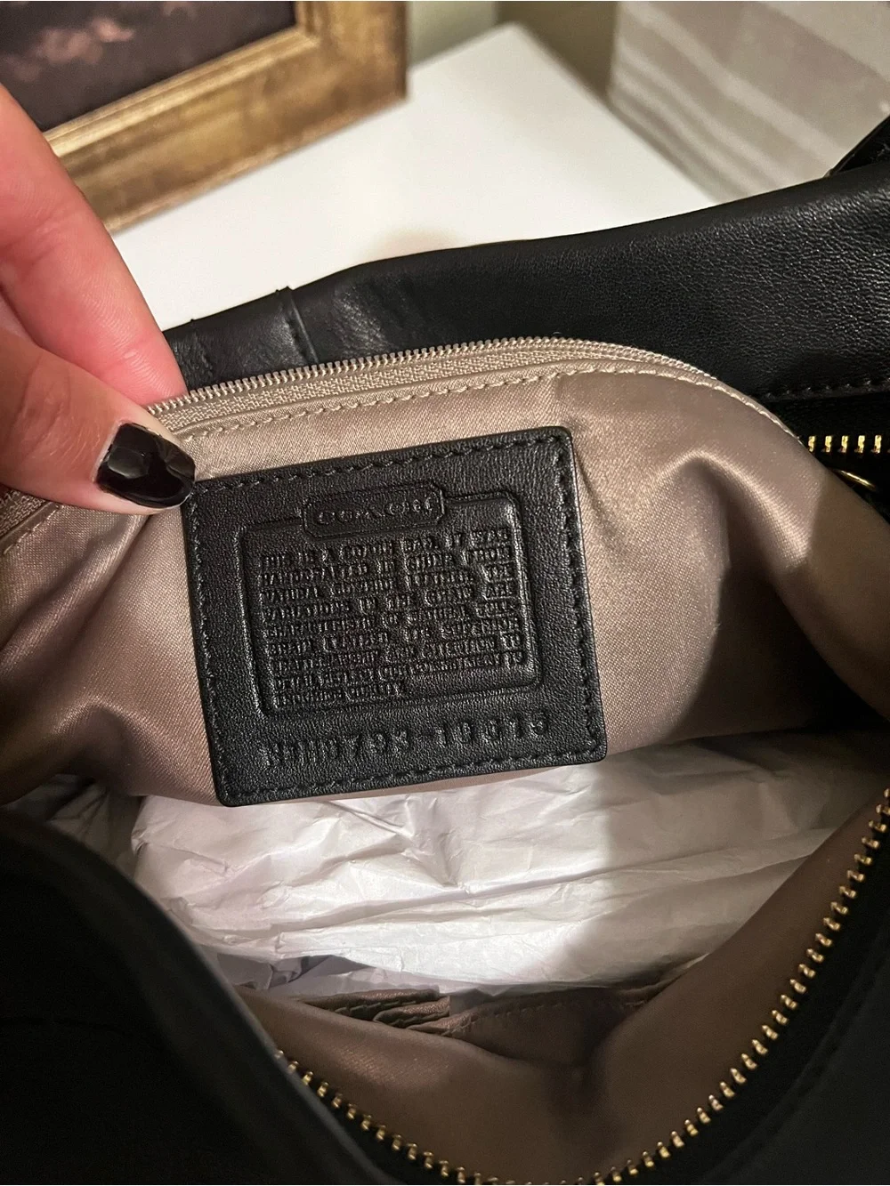 Vintage Coach Carly Black Leather Shoulder Bag